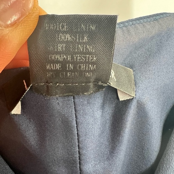 Laila Azhar 100% Silk Dress Sleeveless Blue Black Mini Womens Size 0 - Picture 7 of 7